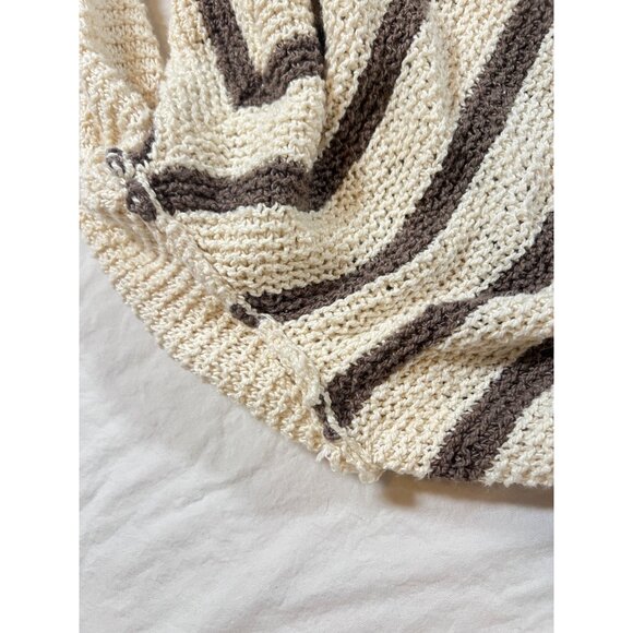 Free People Knit Cardigan SZ S Oversized Chevron Pattern Lightweight Womens Boho - Picture 7 of 12